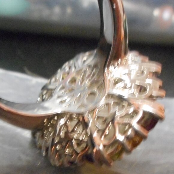 Ladies Large size Rhinestone Ring sz 10 I can't read the markings ... - Picture 7 of 7